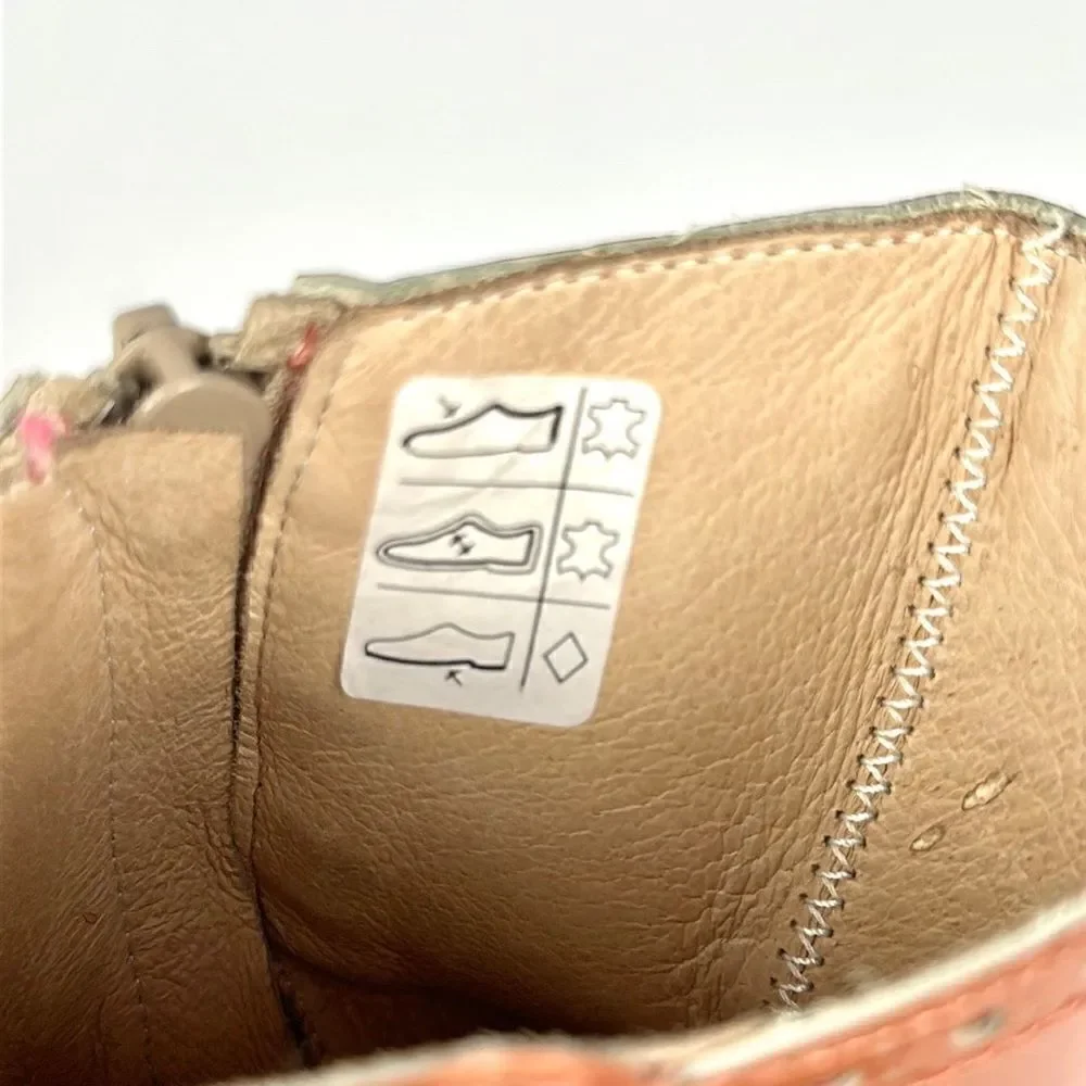 IACOVELLI Italy Little Girl Dusty Pink Patent Leather Boots Rhinestones 9-9,5